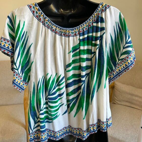 Anthropologie flying tomato off shoulder Women's multi Blouse - Picture 3 of 4